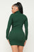 TURTLE NECK RIBBED MINI DRESS