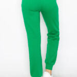 Green Elastic Crop Sweatshirt Top & Jogger Pants Set