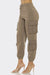 Solid Pocket Sweat Cargo Joggers with Drawstring