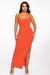 ORANGE CHANEL CHAIN TANK SLIT DRESS