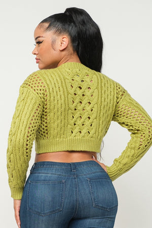 CABLE SWEATER CROP TOP