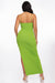 GREEN CHANEL CHAIN TANK SLIT DRESS