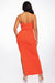 ORANGE CHANEL CHAIN TANK SLIT DRESS