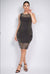 Rhinestone Fishnet Overlay Bodycon Dress