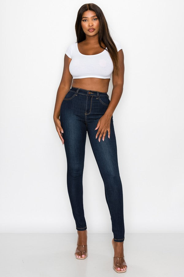 Dark Denim High Waisted Denim Jeans